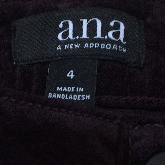 NWT A.N.A Corduroy Purple Velveteen Mid-Rise Jegging Size 4 - Picture 5 of 11